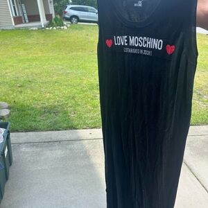 Love Moschino Black Dress with Red Heart Details